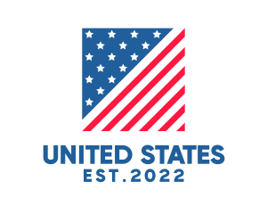 States - USA American Flag Square logo design