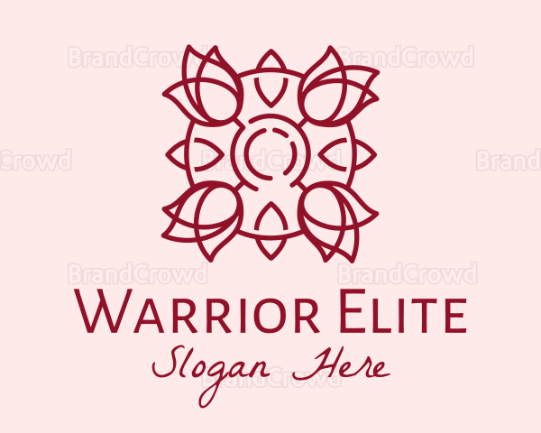 Maroon Rose Flower Logo