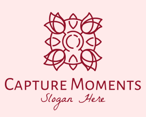 Bouquet - Maroon Rose Flower logo design
