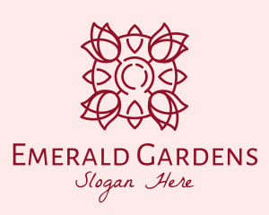 Maroon Rose Flower logo design