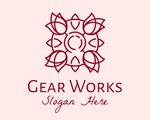 Maroon Rose Flower logo design