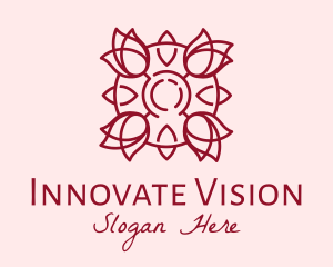 Maroon Rose Flower logo design