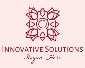 Maroon Rose Flower logo design