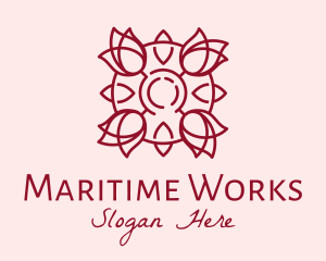 Maroon Rose Flower logo design