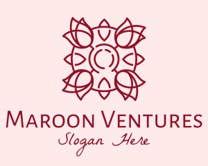 Maroon - Maroon Rose Flower logo design