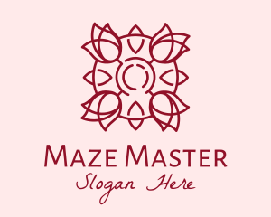 Maroon Rose Flower logo design