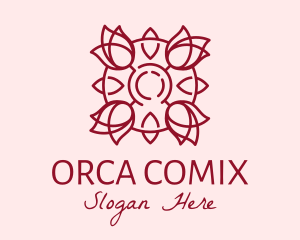 Orchid - Maroon Rose Flower logo design