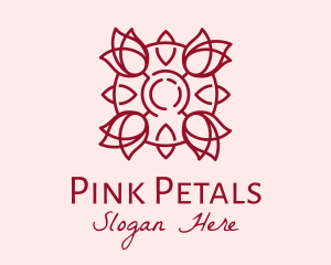 Maroon Rose Flower logo design