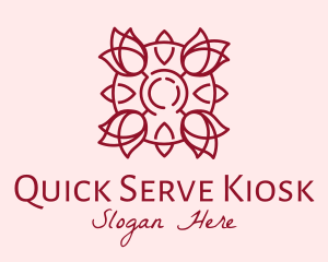 Maroon Rose Flower logo design