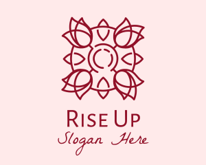 Maroon Rose Flower logo design