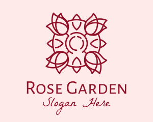 Rose - Maroon Rose Flower logo design