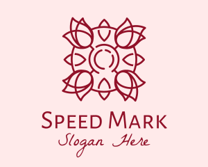 Maroon Rose Flower logo design