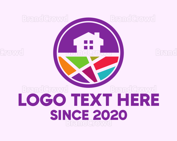Round Geometric Home Logo