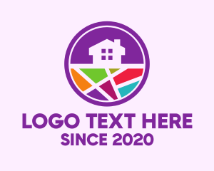 Color - Round Geometric Home logo design