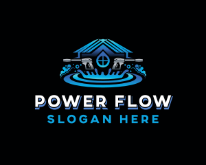 Sanitation Cleaning Power Washer logo design