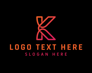 Consultant - Monoline App Letter K logo design