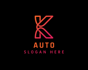 Advertising - Monoline App Letter K logo design