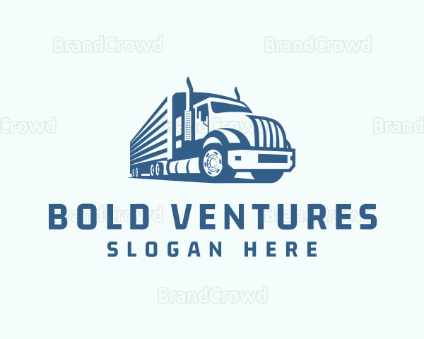 Trailer Truck Logistics Transport Logo