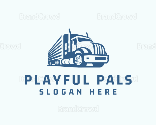 Trailer Truck Logistics Transport Logo