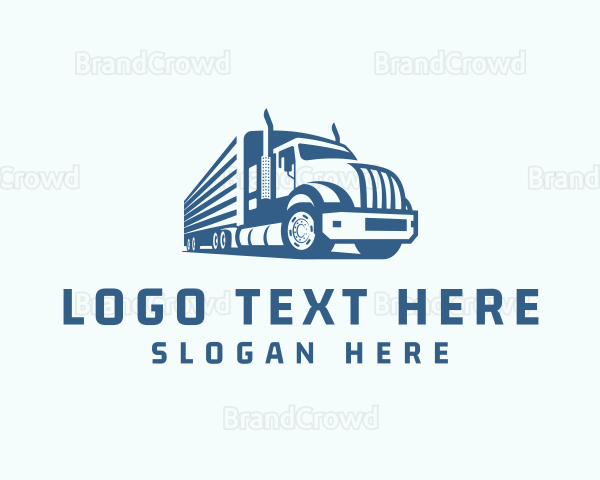 Trailer Truck Logistics Transport Logo