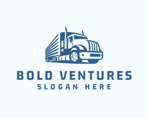 Trailer Truck Logistics Transport Logo