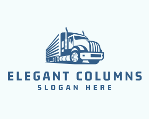 Trailer Truck Logistics Transport Logo