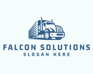 Trailer Truck Logistics Transport Logo