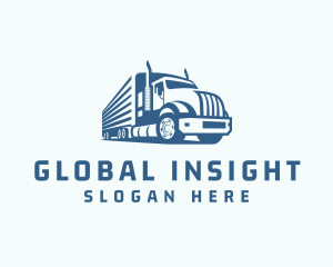 Trailer Truck Logistics Transport Logo