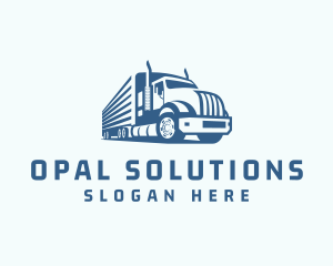 Trailer Truck Logistics Transport Logo