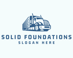 Trailer Truck Logistics Transport Logo