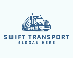 Trailer Truck Logistics Transport Logo