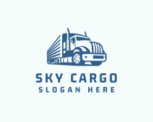 Trailer Truck Logistics Transport logo design