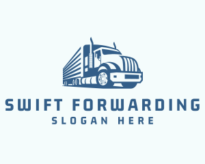 Trailer Truck Logistics Transport logo design