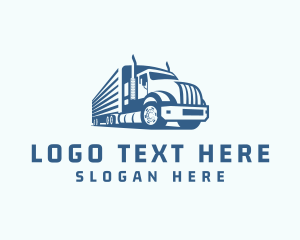 Distribution - Trailer Truck Logistics Transport logo design