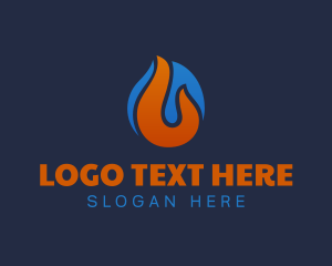 Gas Station - Flame Fuel Temperature Ice logo design