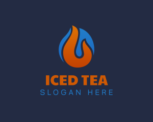 Flame Fuel Temperature Ice logo design