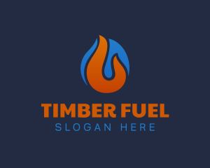 Flame Fuel Temperature Ice logo design