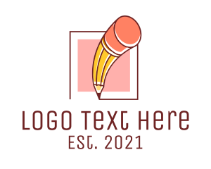 Writer - Pencil Drawing Square logo design