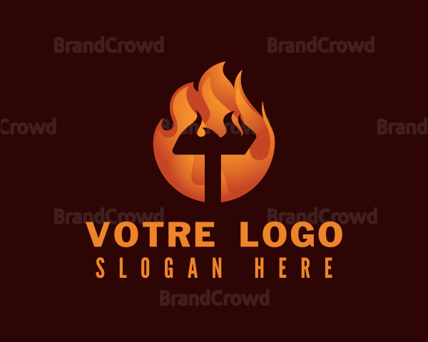 Industrial Fire Letter T Logo