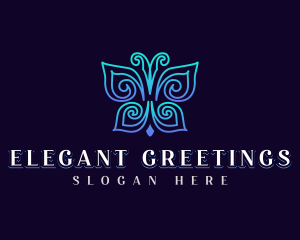 Elegant Wellness Butterfly logo design