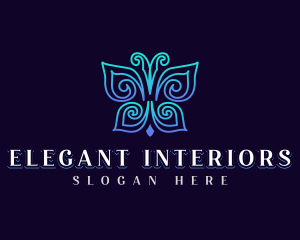 Elegant Wellness Butterfly logo design