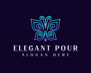 Elegant Wellness Butterfly logo design