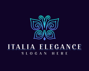 Elegant Wellness Butterfly logo design