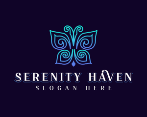 Therapeutic - Elegant Wellness Butterfly logo design