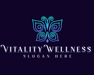 Elegant Wellness Butterfly logo design