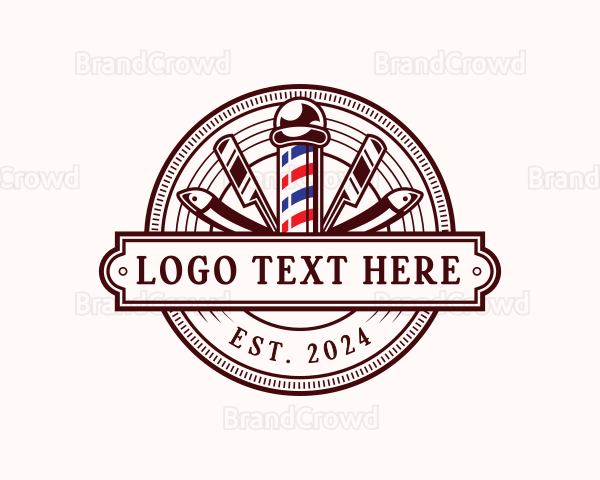 Barber Grooming Razor Logo