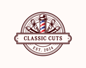 Barber Grooming Razor logo design