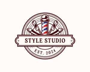 Barber Grooming Razor logo design