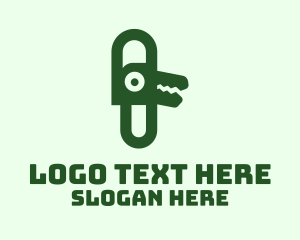 Clip - Green Alligator Clip logo design