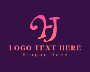 Gradient - Entertainment Letter HJ Monogram logo design